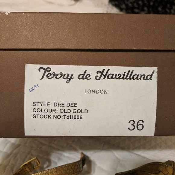 Terry de Havilland Gold Python Platform Sandals - Picture 8 of 8